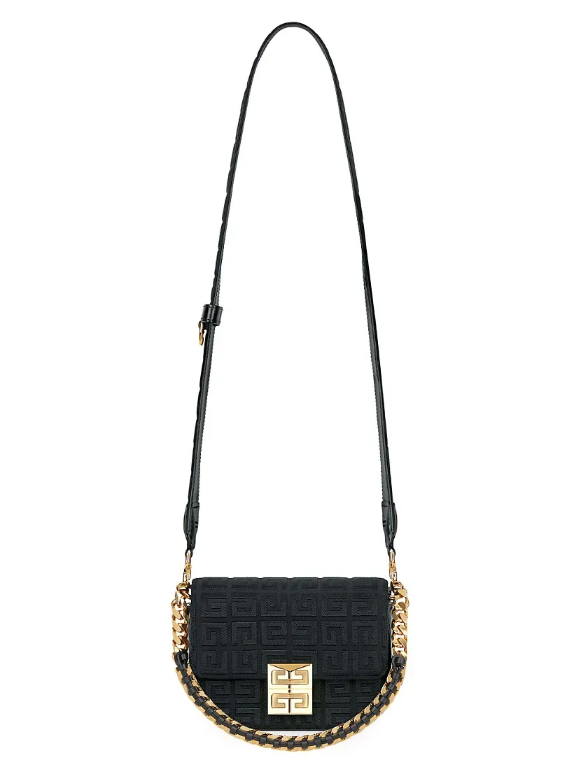 Givenchy Woven Chain Logo Crossbody Bag-Black