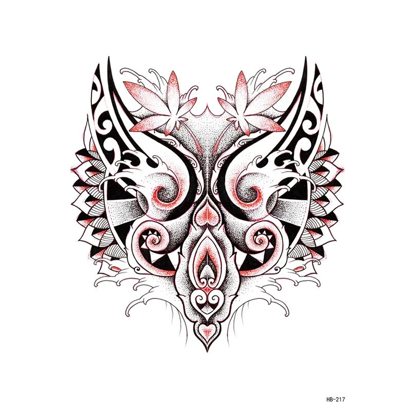 Sdrawing Forest Tattoo Sticker for Men Tiger Wolf Tattoo Death Skull Temporari Tattoo Skeleton Naked Girls Fake Tatoo for Women