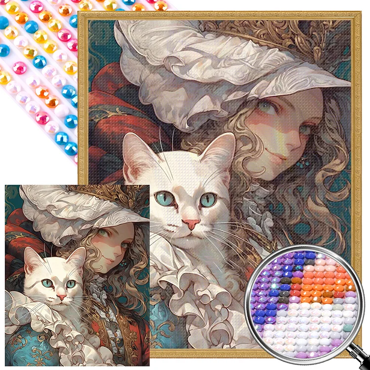 Retro Girl 40*50CM(Canvas) AB Round Drill Diamond Painting gbfke