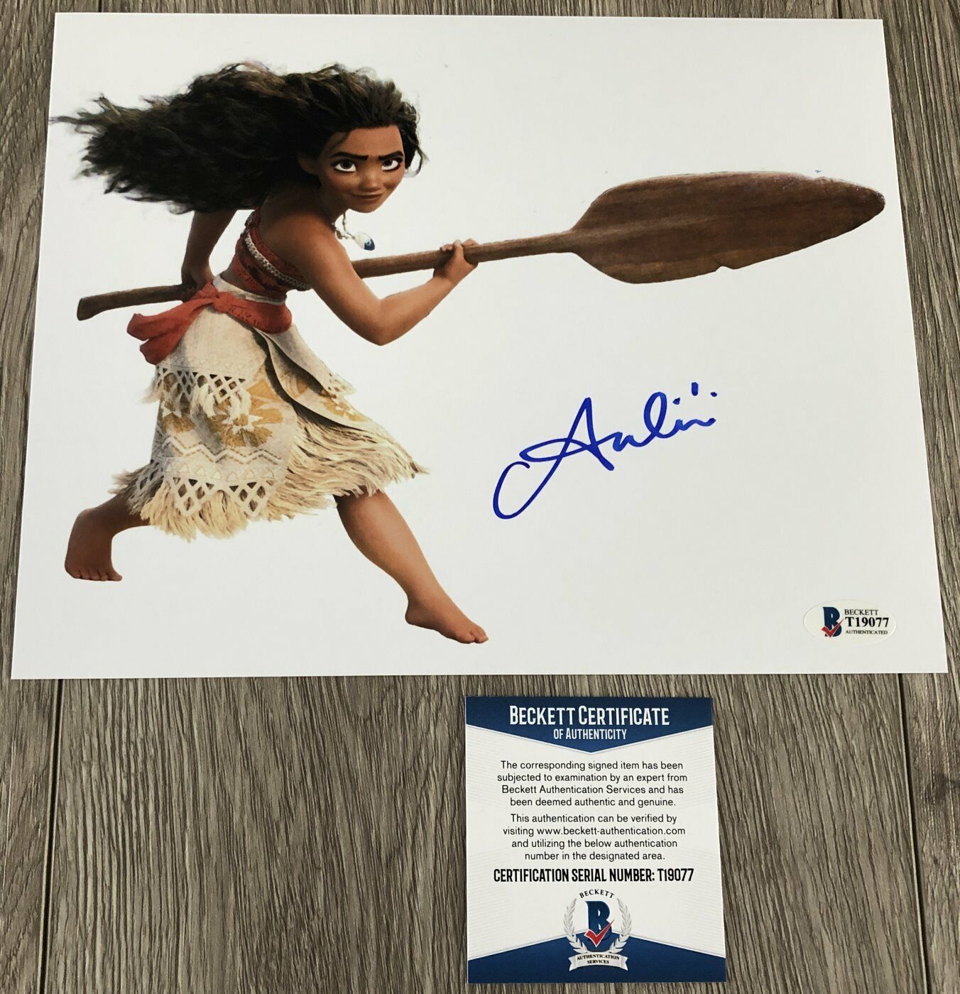 AULI'I CRAVALHO SIGNED AUTOGRAPH MOANA 8x10 Photo Poster painting D wEXACT PROOF BECKETT BAS COA