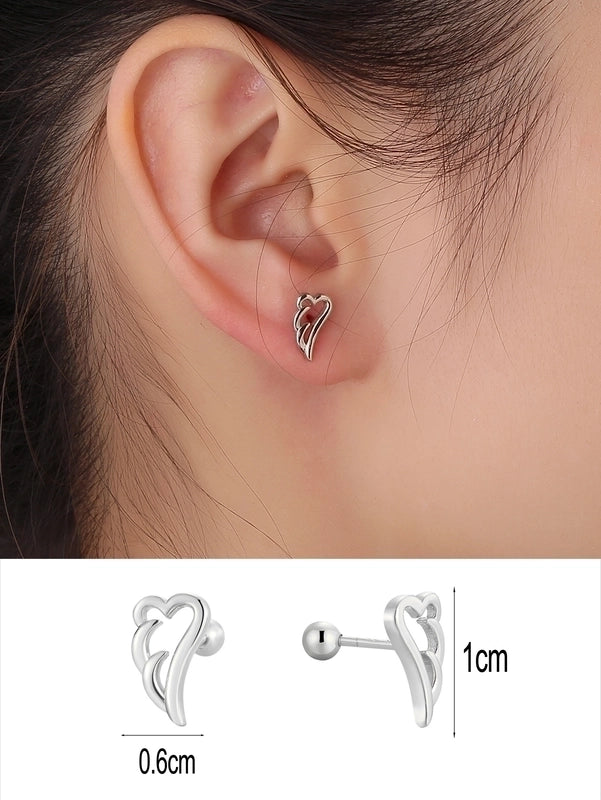 1 Pair 14K Gold Plated 925 Sterling Silver Zircon Star Moon Butterfly Ear Studs