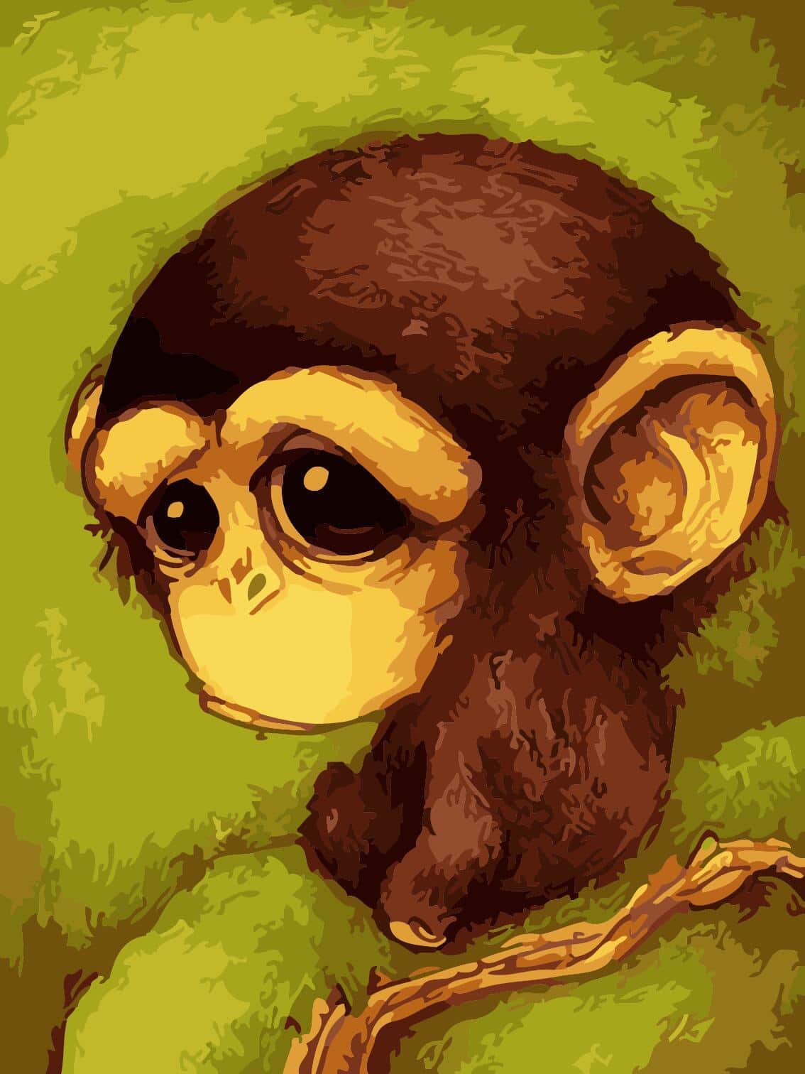 

Sad Monkey – Paint By Numbers - 40*50CM, 501 Original
