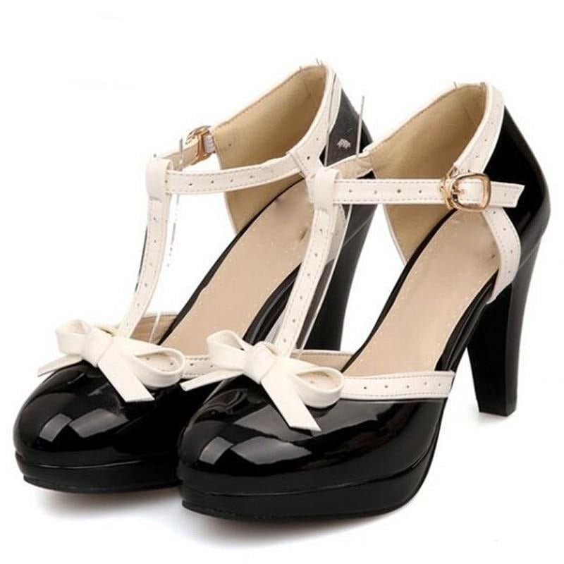 Women High Heel Pumps Sweet Princess Style Ankle Strap Lolita Shoes