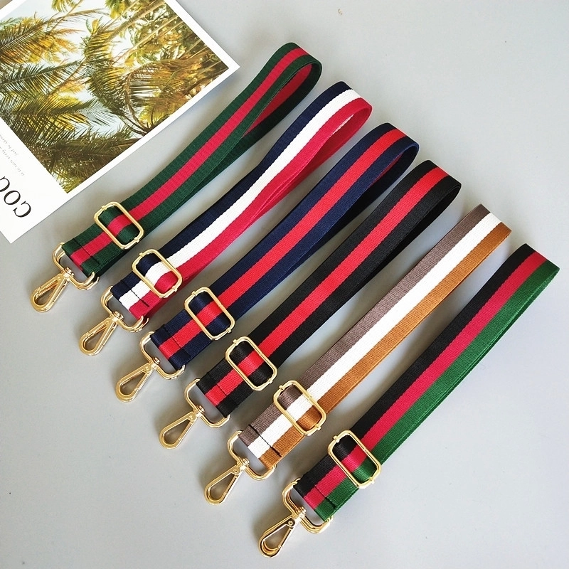 Purse Accessories Bag Strap New Striped Color Long Shoulder Strap Adjustable One Shoulder Crossbody Strap Anti-gravity Shoulder Strap