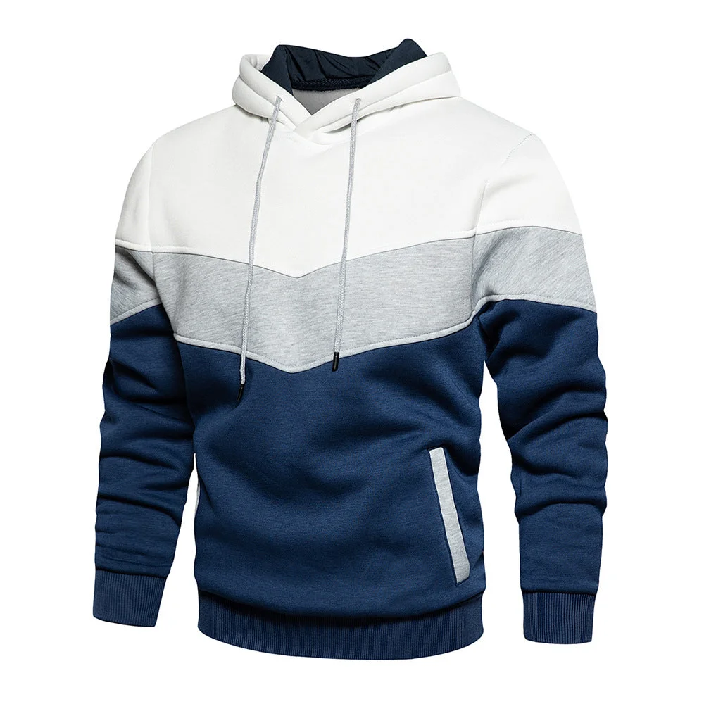 Smiledeer Men's Fashion Colorblock Fleece Sweatshirt