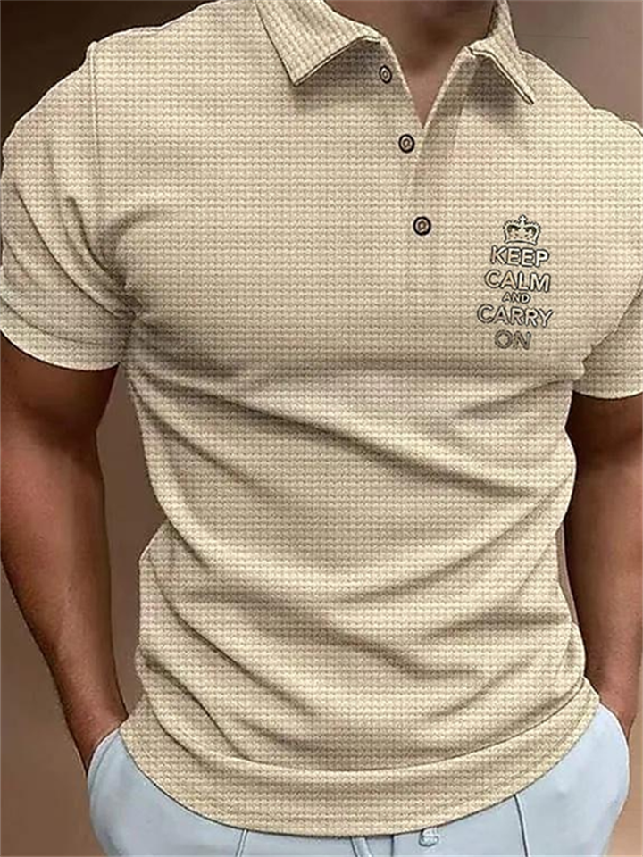 Men's Polo Shirt Golf Shirt Graphic Prints Turndown Black White Yellow Pink Army Green Outdoor Street Short Sleeves Button-Down Print Clothing Apparel Sports Fashion Streetwear Designer