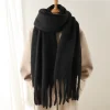 Women's Vintage Mohair Warm Extra Long Tassel Scarf by Inlyline