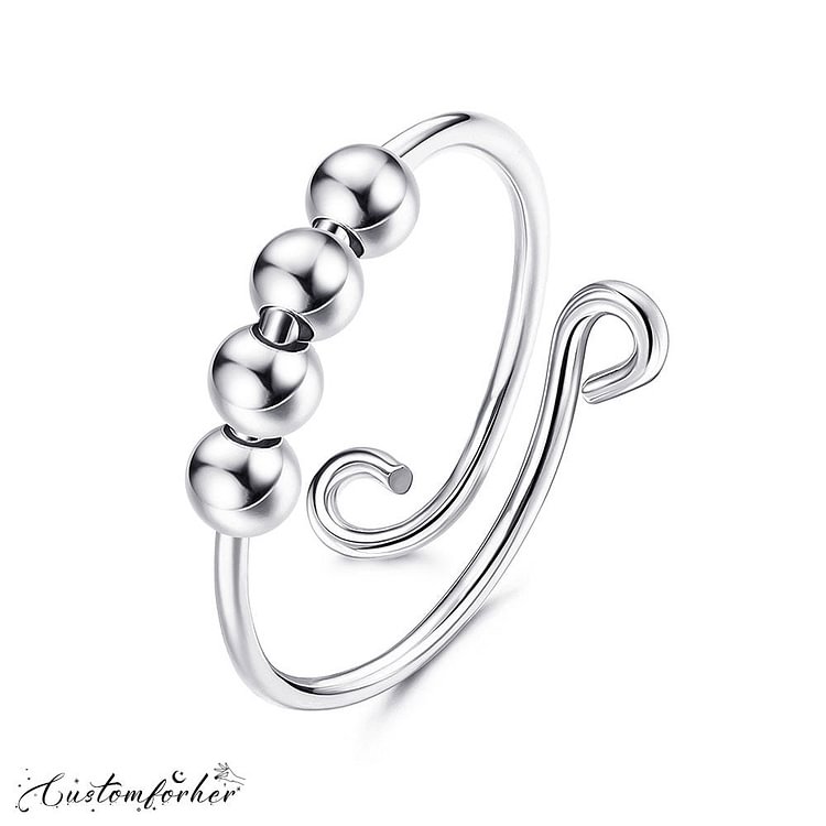 4 Bead Anxiety Adjustable Ring Prevent Nail Biting