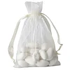 10 Pack | 4"x6" Ivory Organza Drawstring Wedding Party Favor Gift Bags