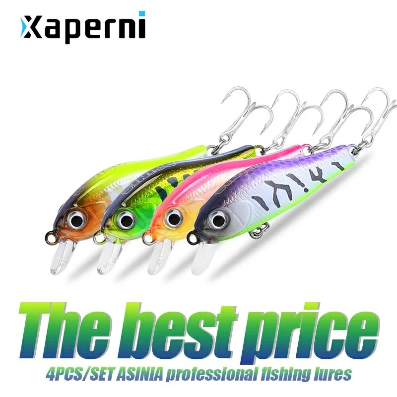 ASINIA Best price 4pcs each set 35mm 2.3g Silent fix weight model fishing lures hard bait 10color for choose minnow quality