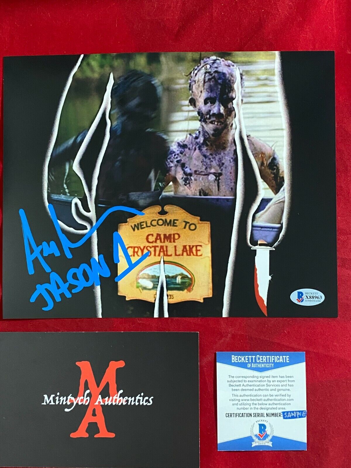 ARI LEHMAN FIRST JASON VOORHEES SIGNED 8X10 Photo Poster painting! FRIDAY THE 13TH! BECKETT COA