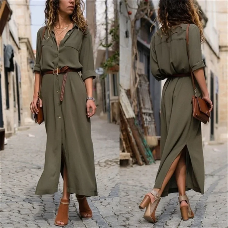 Women's Shirt Dress Long Loose Dress