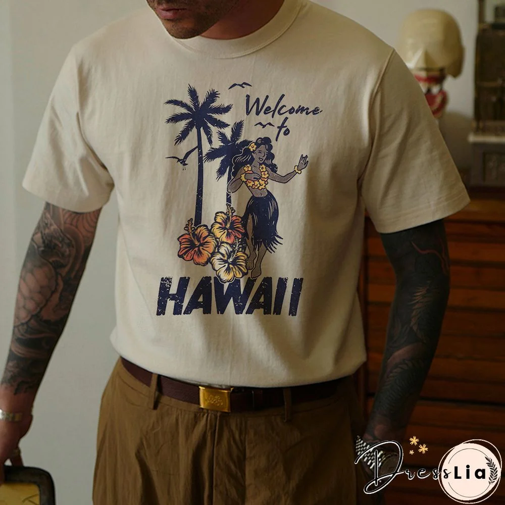 Retro Casual Men's Hawaiian T-Shirt