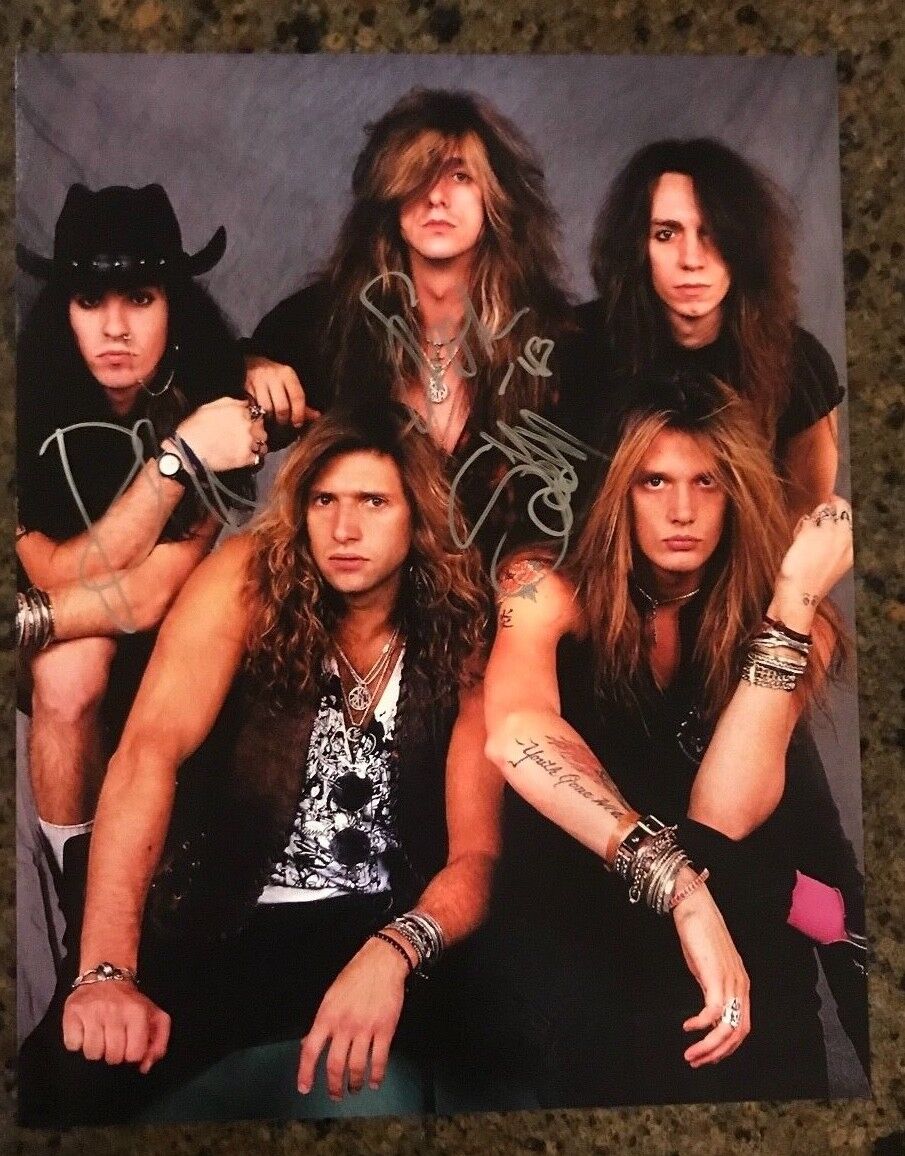 * SKID ROW * signed autographed 11x14 Photo Poster painting * SNAKE SABO, HILL, BOLAN * 1