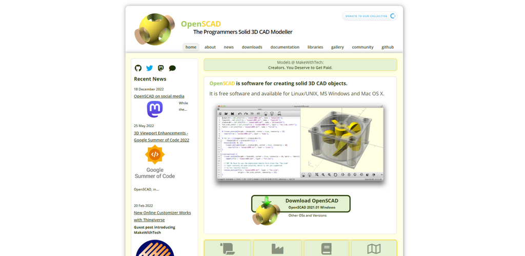 OpenSCAD脚本建模界面