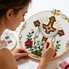 Lily Cross 11CT 3 Strand DIY Stamped Cross Stitch Kit for Adults 40x40cm