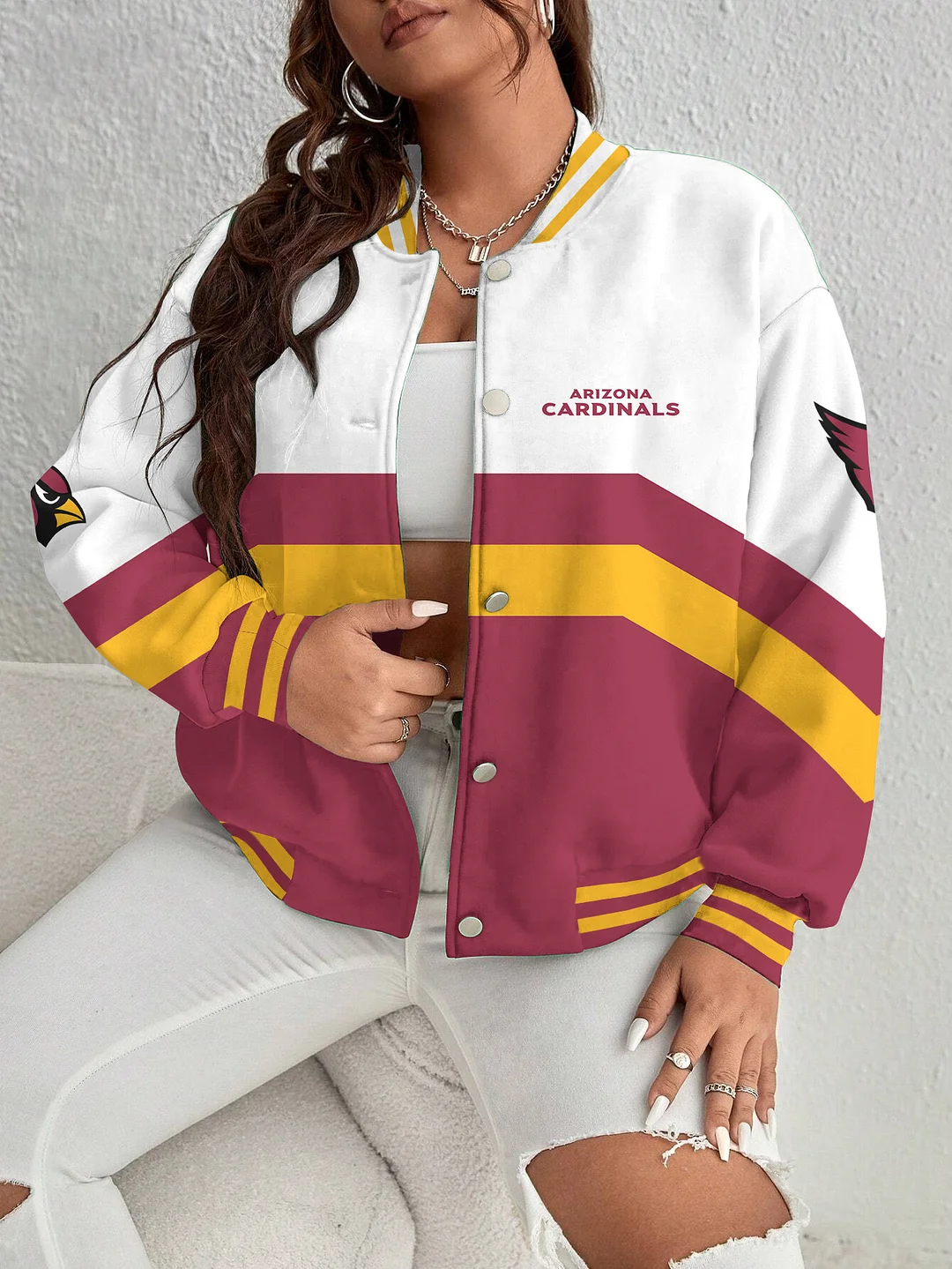 Arizona Cardinals Women's Long Pass Full- Snap Casual Jacket