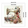 (Stamped/Counted) Retro Floral Sewing Machine - 14CT Cross Stitch 40*40cm/15.75*15.75in