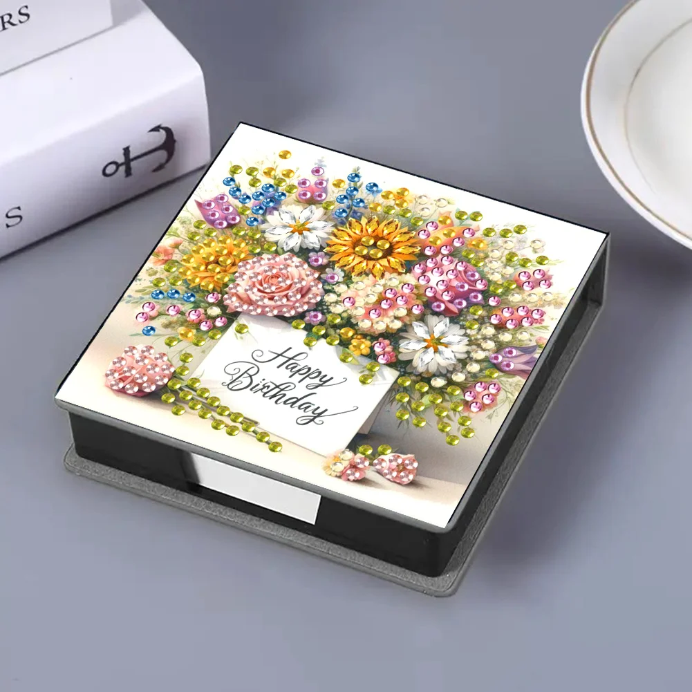 DIY Flower Diamond Painting Memo Pad Holder Mosaic Kit for DIY Art Craft