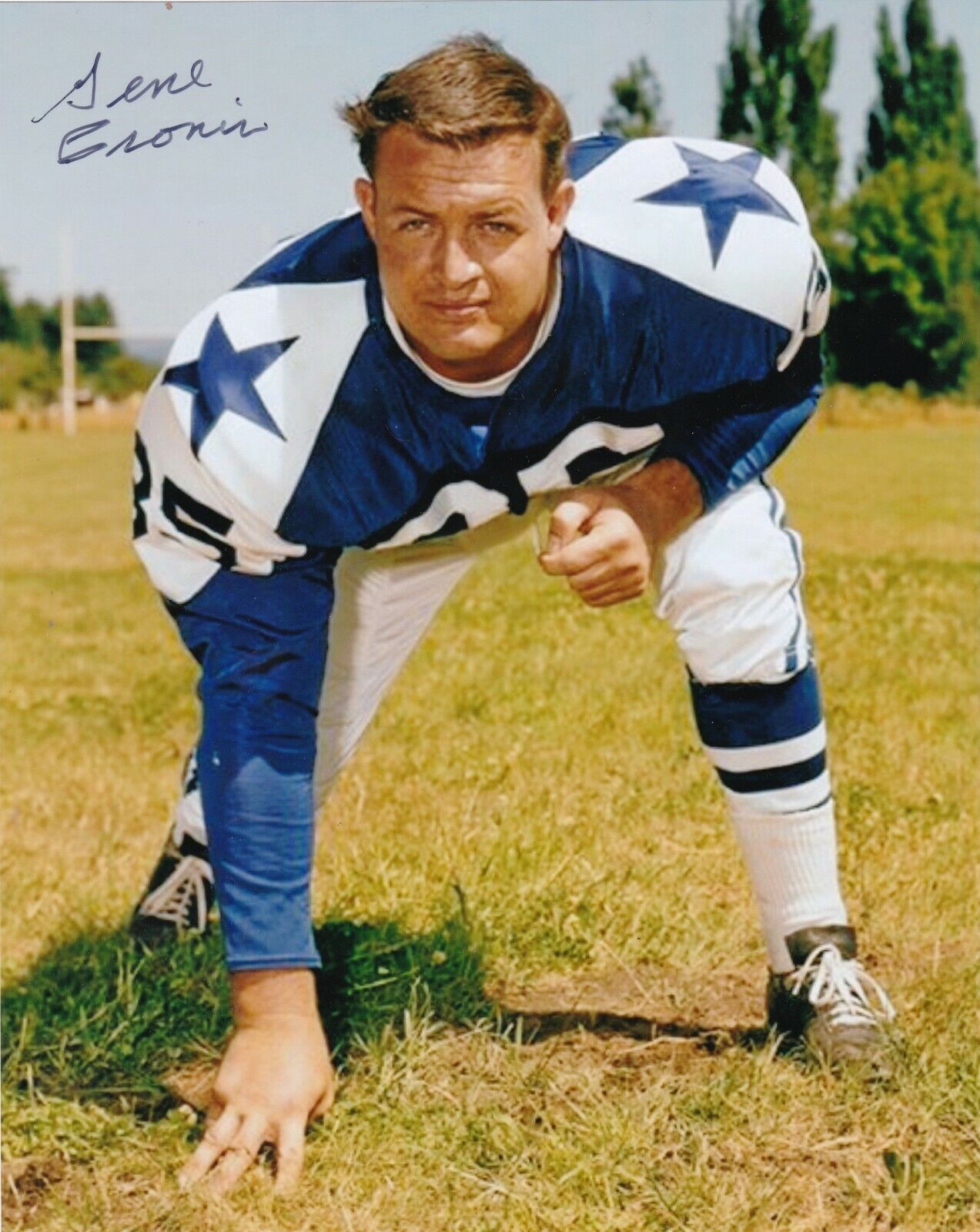 GENE CRONIN DALLAS COWBOYS 1960 ORIGINAL COWBOY ACTION SIGNED 8x10