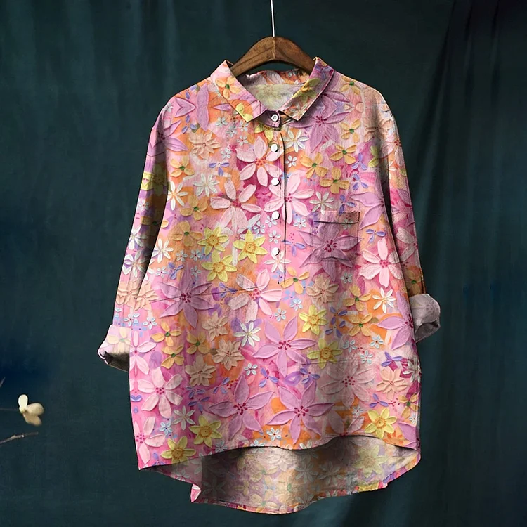 Women's Flowers Printed Casual Shirt