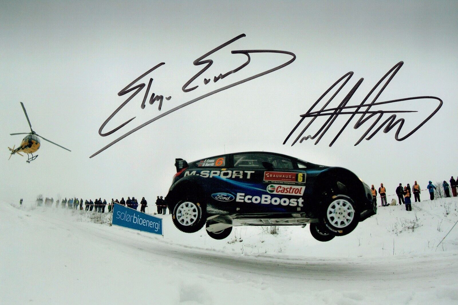 Elfyn EVANS & Daniel BARRITT Rally DRIVER SIGNED AUTOGRAPH 12x8 Photo Poster painting AFTAL COA