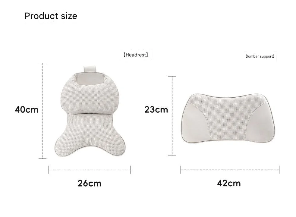 Car memory foam headrest and lumbar support cushion set