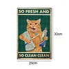 Brush Teeth Cat - Metal Tin Signs(8*12Inch/12*16Inch) - Animal