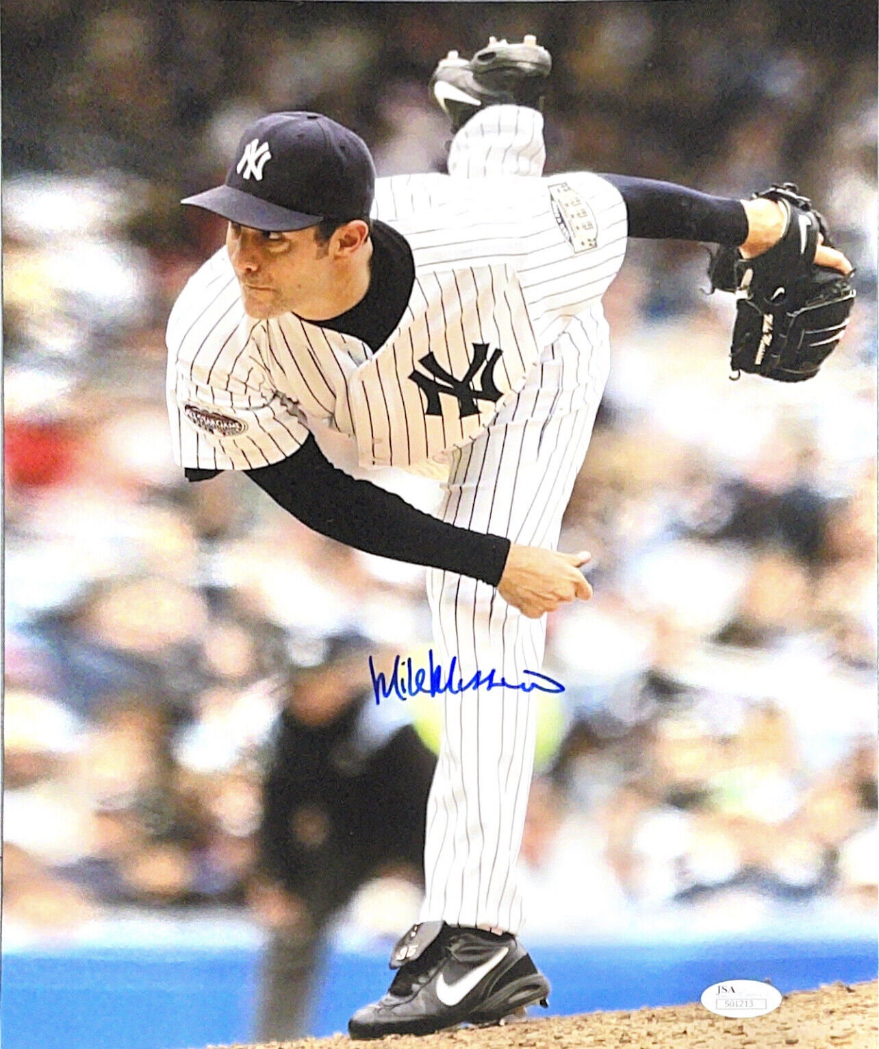 NY YANKEES MIKE MUSSINA HAND SIGNED AUTOGRAPHED 14X11 Photo Poster painting WITH JSA COA RARE