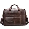 Men's Leather Briefcase Portable Lawyer Computer Bag