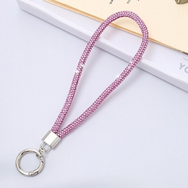 Casual Elegant Minimalist Solid Color Rhinestone Rope Bag Pendant Keychain