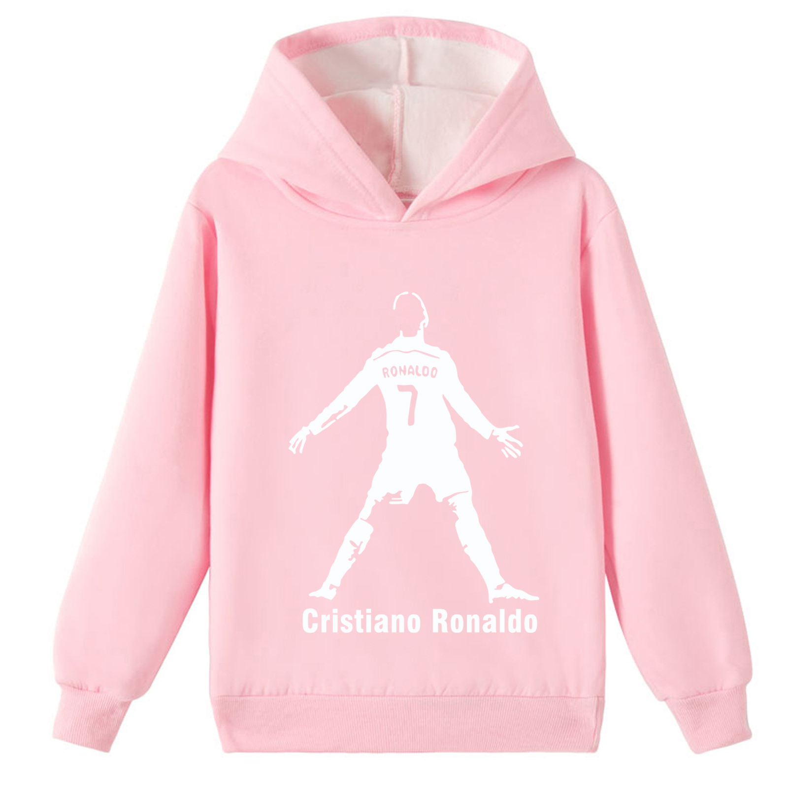 Mayoulove Unisex Cristiano Ronaldo Fleece Hoodie for Kids - Stylish, Comfortable  Cool Soccer Apparel-Mayoulove