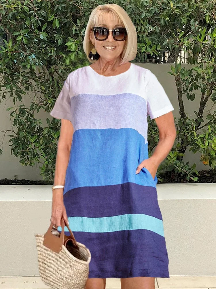 Multi-Color Mosaic Tunic Dress Plus Size