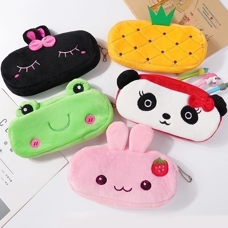 Cartoon Plush School Cute Preppy Style Pencil Case