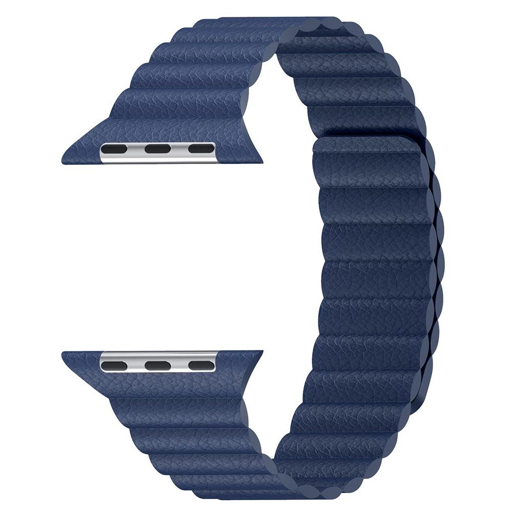 

Magnetic Leather Loop Watch Strap Wrist Band for iWatch 1 2 3 42mm (Blue), 501 Original