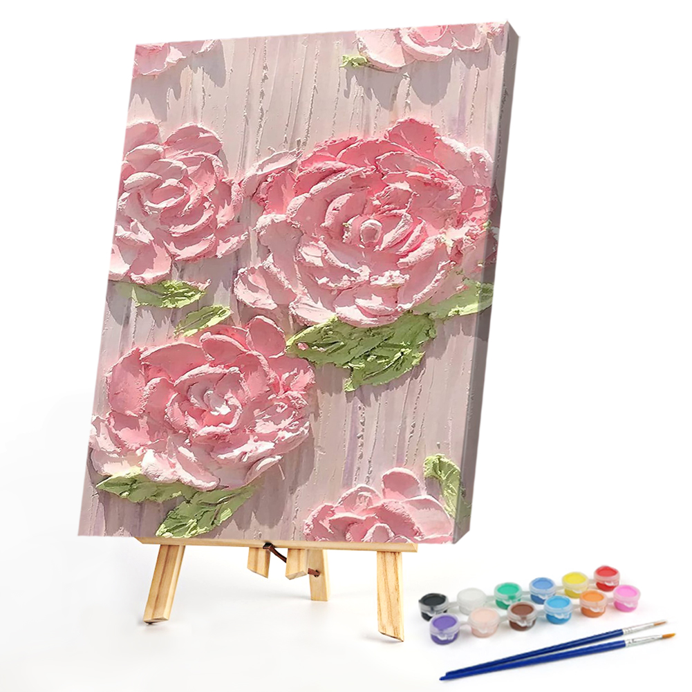 

40*50CM - Paint By Numbers - Pink Flowers, 501 Original