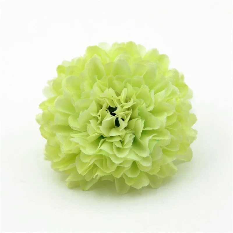 30pcs 5cm Silk Artificial Pompom Carnation Flower Head Hydrangea Wedding Home Decoration DIY Scrapbooking Craft Fake Flowers