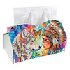 Boho Maiden And Wolf DIY Diamond Painting PU Tissue Holder Box
