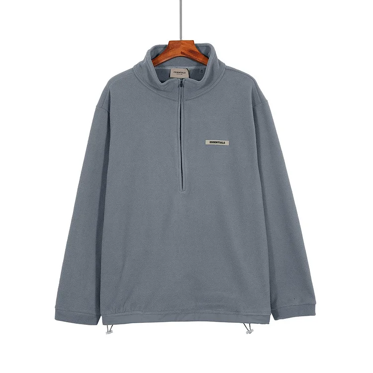 Fog Essentials Zipper Sweatshirt Autumn Half Zipper Pullover Cashmere Hoodie Coat