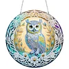 Buntglas Eule - 5D DIY Bastelanh&auml;nger