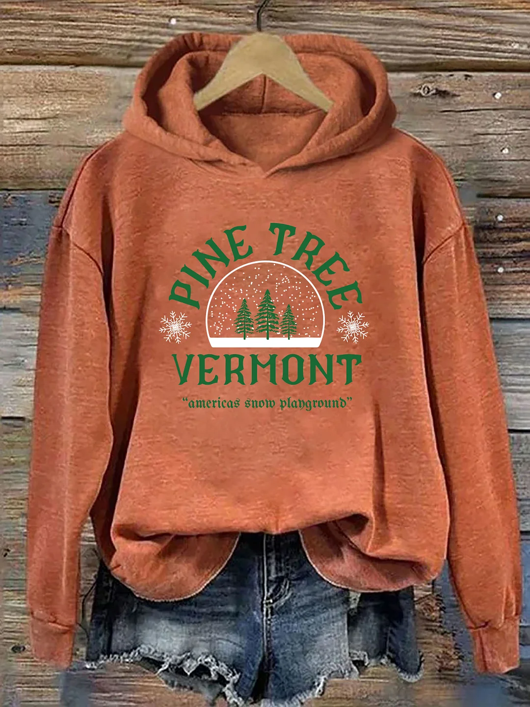 Pine Tree Vermont Christmas Hoodie