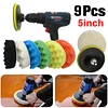 9 Pcs 5 Inch Buffer Drill Wheel Polisher Reusable Buffing Waxing Sponge Pads Kit