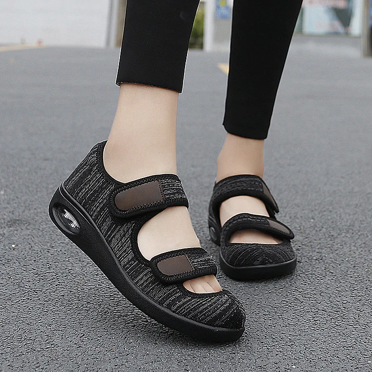 Wide Width Pain Relief Diabetic Shoes, Adjustable Closure Hands-Free  Stunahome.com