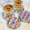 (US Local)[Upgrade]6pcs/set DIY Diamond Painting Waterproof Case Classic Mandala Coaster Gift Decor Set