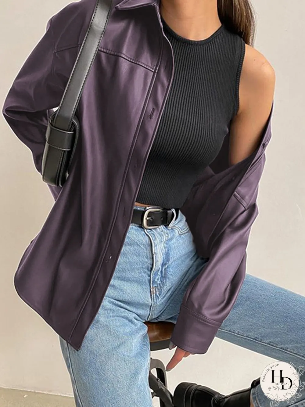 Solid Color Long Sleeve Lapel Collar Fur Jacket For Women