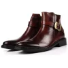 Mens fashion leather dress ankle boots for jeans