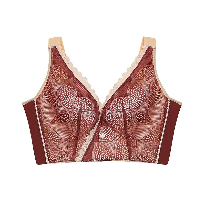 FallSweet Lace Long Line Bra Plus Size Sexy Lingerie Wire Free Women Underwear with Padded Push UP Brassiere Femme