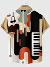 Musical Instrument Keyboard Printing Men's Short Sleeve Shirt