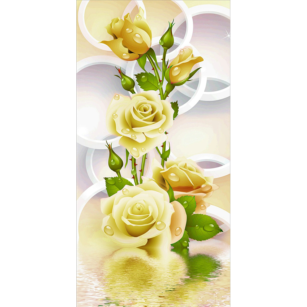 

40*80CM - Round Drill Diamond Painting - Gold Rose, 501 Original