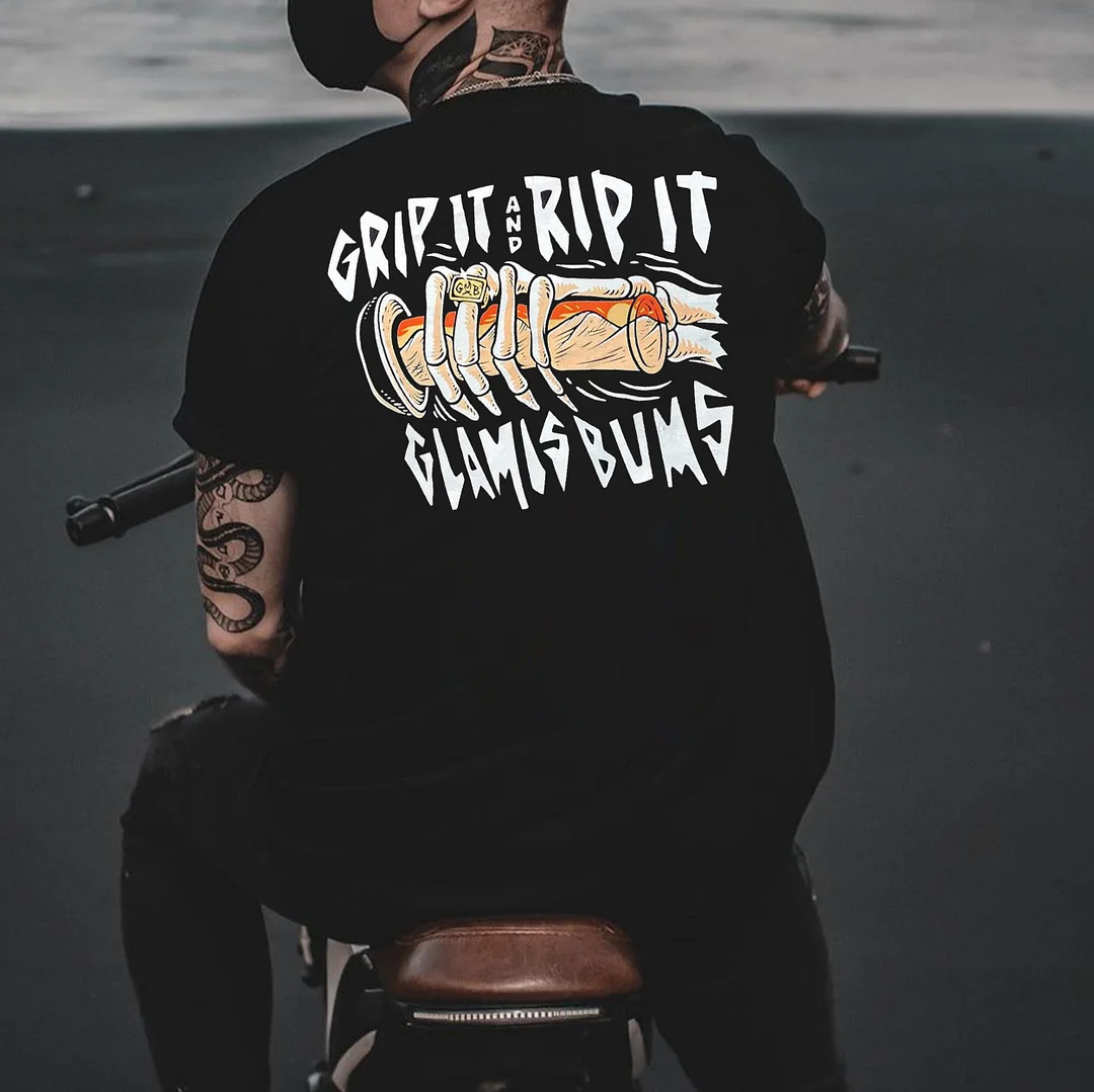 GRIP IT AND RIP IT Handle Black Print T-Shirt